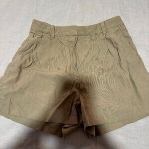 Wilfred Aritzia Linen Shorts in Tan
